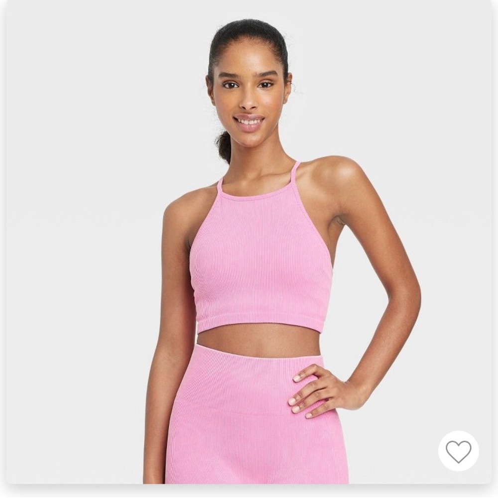 Target ribbed seamless high neck bra/crop - joy Lab